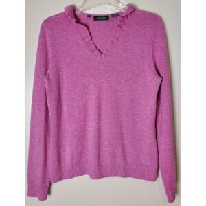 Bobby Jones Cashmere Sweater Small Pink Barbiecore Coquette Preppy Quiet Luxury